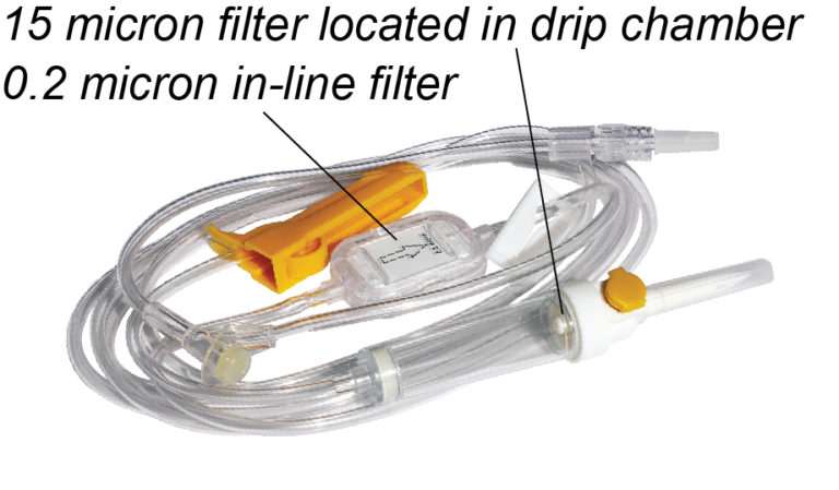 Iv Set With 022 Micron In Line Filter 20 Dropsml Y Site Non Dehp