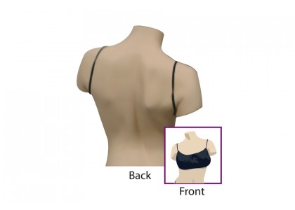 Disposable Bra Backless, Black, Large/XL, Bras Individually Bagged