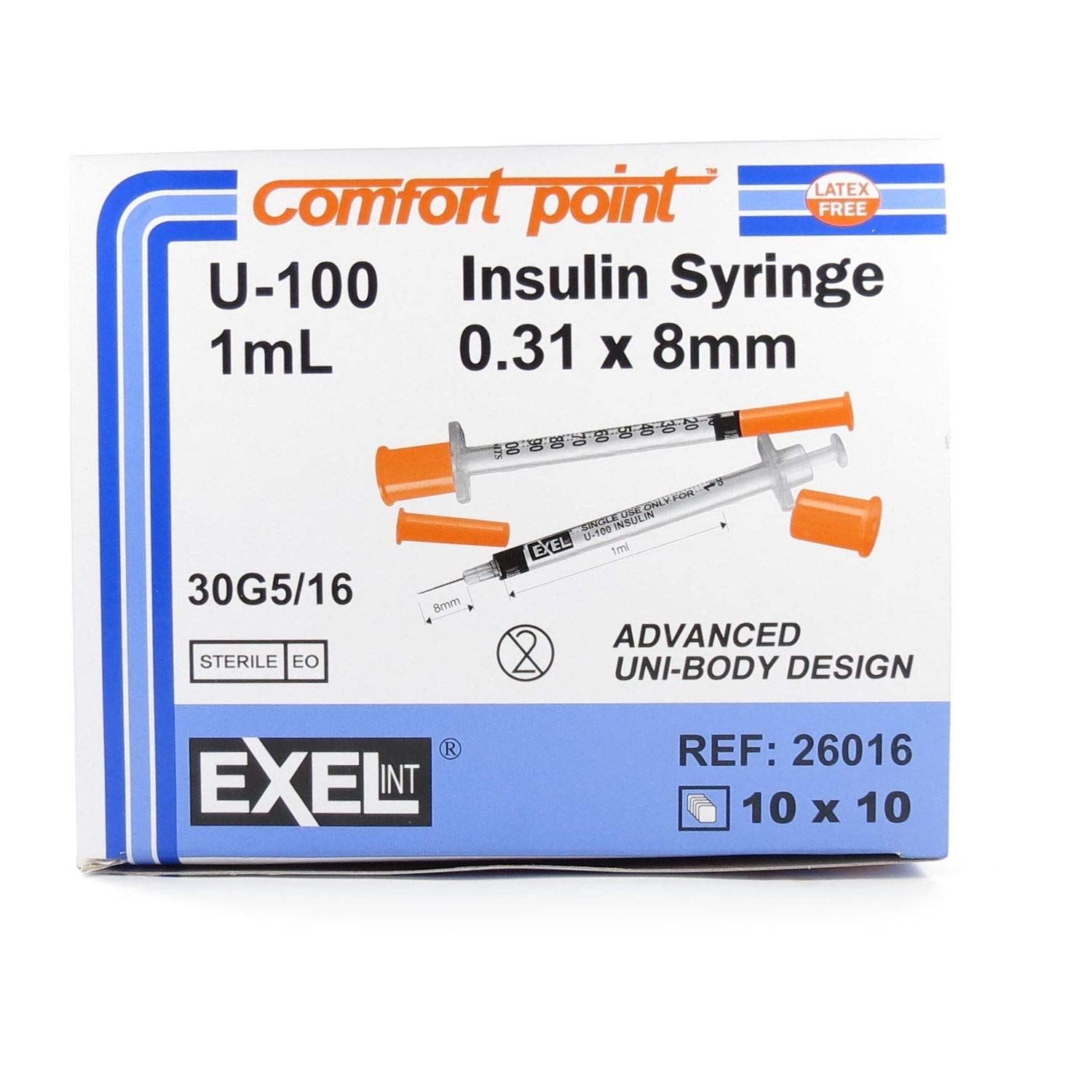TRUEplus Insulin Syringes 30 Gauge, 1cc, 5/16 Needle- 100ct