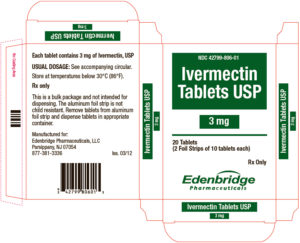 Ivermectin Tablet 3mg, 20 Tablets Per Bottle - Merit Pharmaceutical