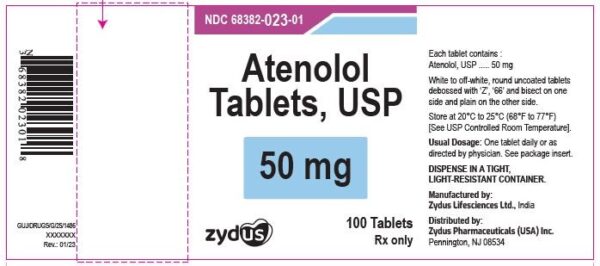 Atenolol Tab 50mg, 100 Bottle