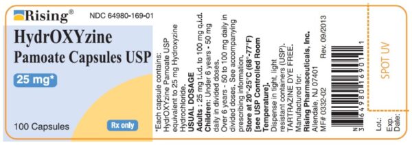 Hydroxyzine Tablet 25mg, 100 Bottle